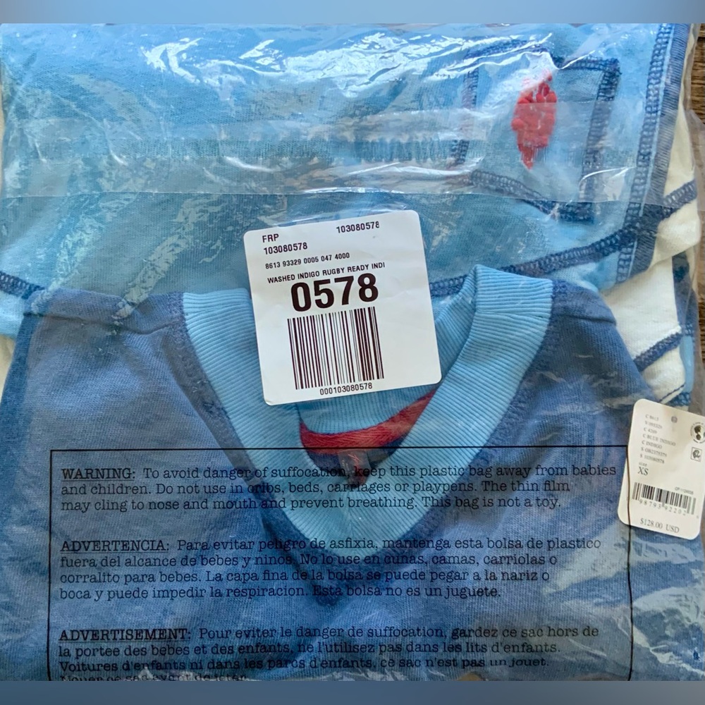 FP Movement by Free People Rugby Ready Washed Indigo Layer ~ XS ~ NWT - Picture 2 of 11